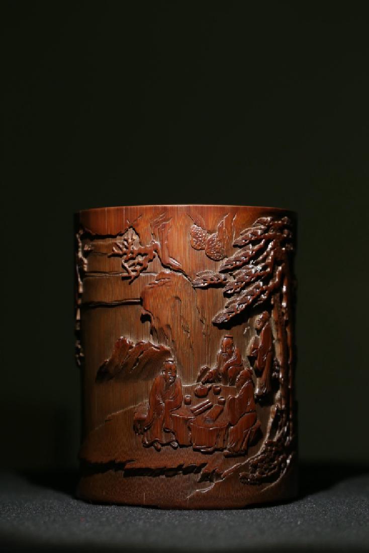 Chinese Bamboo Carved Brushpot (1 of 14)