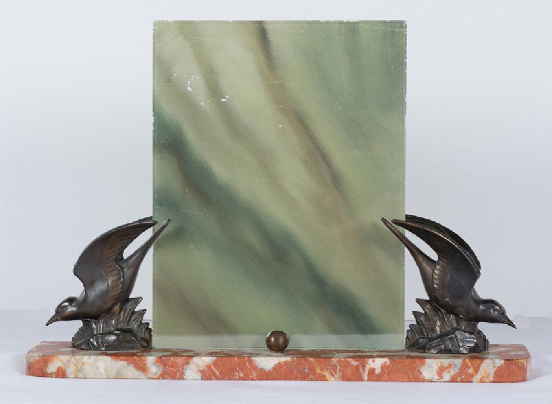 Patinated picture holder with a marble base. Art Deco. (1 of 1)