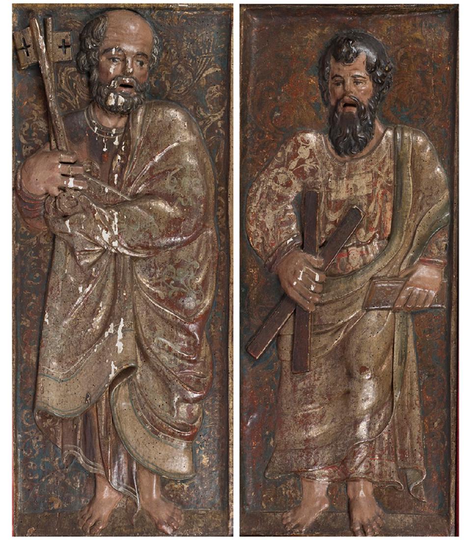 Saint Peter and Saint Andrew Pair of carved and (1 of 3)
