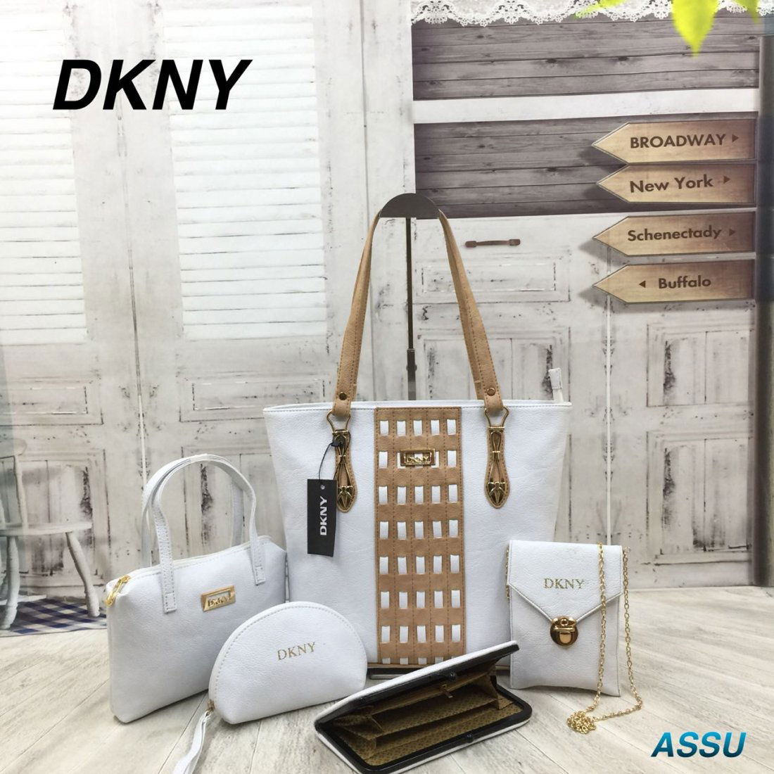 DKNY PU leather hand bags: Brand: DKNY Type: All OccasionFEATURES :Elegant Accessory, Comfortable HandleCondition: NewColour: as seen in imageNote* it is not original branded item. It is copy of that item. Shipping 8 to 15 Days