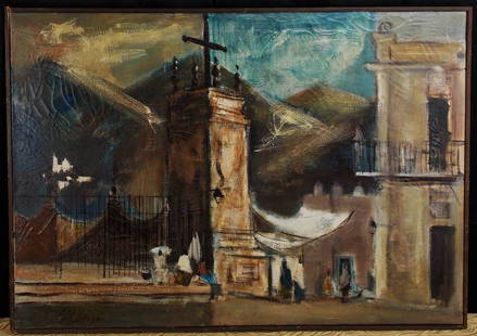 John Piper (UK1903 - 1992) Street Scene: John Egerton Christmas Piper (1903 - 1992) John Egerton Christmas Piper was active/lived in Illinois / United Kingdom, England. John Piper is known for abstract and naturalist landscape painting-churc