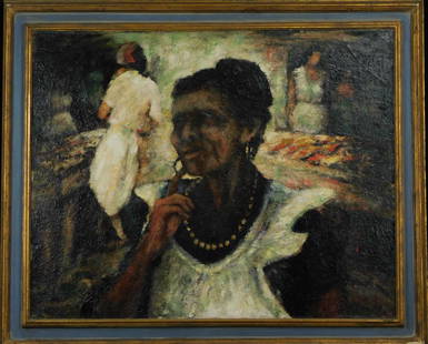 Wayman E. Adams (NY/TX 1883 - 1959) Oil: Wayman Elbridge Adams, New York/Texas (1883 - 1959) Wayman Elbridge Adams was active/lived in New York, Texas. Wayman Adams is known for portrait-notables, figure, genre and mural painting. Portrait o