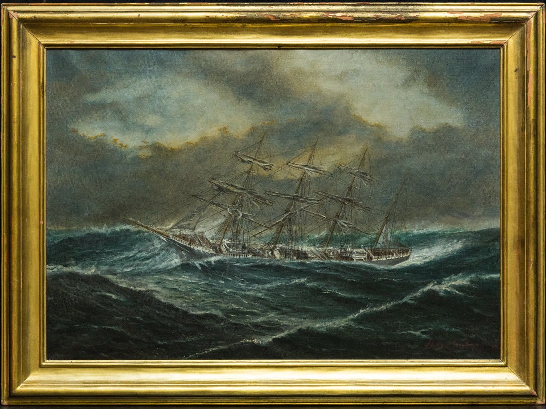 Antonio Jacobsen 1850-1921 New York "Mast Ship at Sea" (1 of 12)