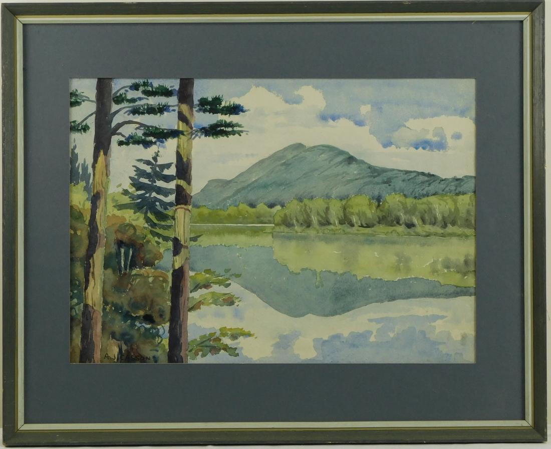 Alfred Casson (Canada 1898 - 1992): Alfred Casson (1898 - 1992) Alfred Joseph Casson was active/lived in Ontario / Canada. Alfred Casson is known for landscape portrait painting, graphics. Summer Mountain View Signed lower left Watercol