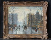 Vintage American Impressionist Oil "Raining In New York