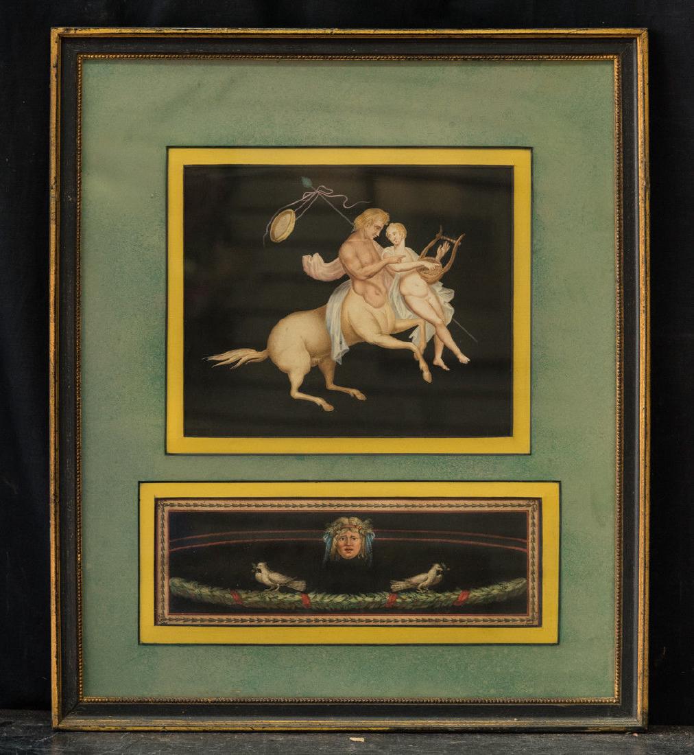 Antique Italian Original Watercolor / Gouache "Myth" (1 of 9)