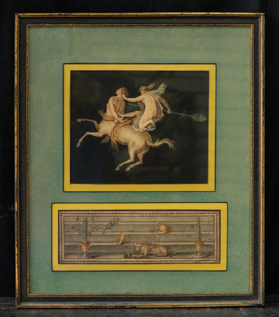 Antique Italian Original Watercolor / Gouache "Myth 2" (1 of 9)