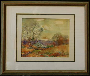 Ellsworth Woodward (American/New Orleans 1861 - 1939) |: Ellsworth Woodward (American/New Orleans 1861 - 1939) | WATERCOLOR / PAPER Signed Lower Right Watercolor / Paper Painting Size: 8 1/2 in. x 10 in. Frame Size: 15 in x 18. Created in 1910's CONDITION G