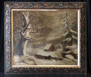 Large Connecticut Listed Artist George Durrie 1820-1863