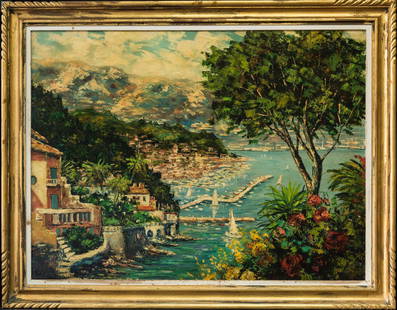 "Coast Scene" Original Oil Albert Ernest Backus: "Coast Scene" Original Oil By Florida Artist Albert Ernest Backus 1906-1990 Signed Lower Right Oil on Canvas Painting Size: 30 By 40 inches. Frame Size: 36 by 46 inches. Created in 1950's CONDITION Go