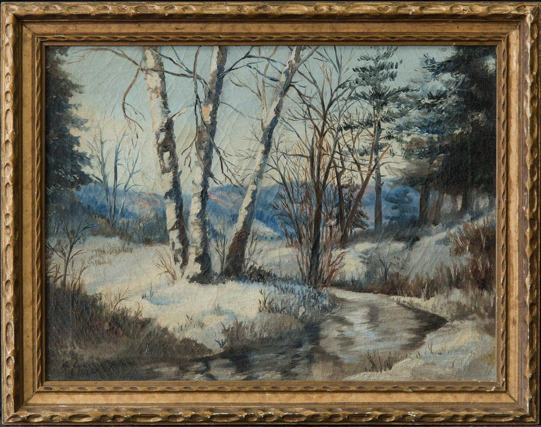 Claude Bohm (Indiana, Tennessee 1894 - 1971) Oil: Item Overview Claude Bohm (1894 - 1971) Claude Curry Bohm was active/lived in Indiana, Tennessee. Claude Bohm is known for landscape, coastal view, genre, teacher. "Winter Scene" Signed Lower Left Oil