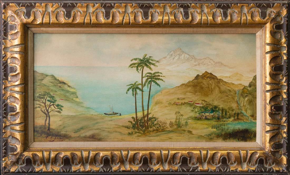 Manfong Lee (China/Indonesia 1913 - 1988) Indonesia: Manfong Lee (1913 - 1988) China/Indonesia Listed Artist Vintage Oil " Indonesia Landscape" Manfong Lee (1913 - 1988) Manfong Lee was active/lived in China, Indonesia. Manfong Lee is known for genre, h