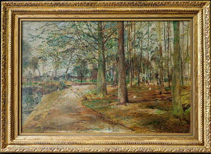 Juliette Wytsman (Belgium 1866 - 1925) Oil on Board,: Juliette Wytsman (1866 - 1925) Juliette Wytsman was active/lived in Belgium. Juliette Wytsman is known for painting. Oil on board Painting Size: 13 x 20 in. Frame Size: 17 x 23 in. Created in 1980's S