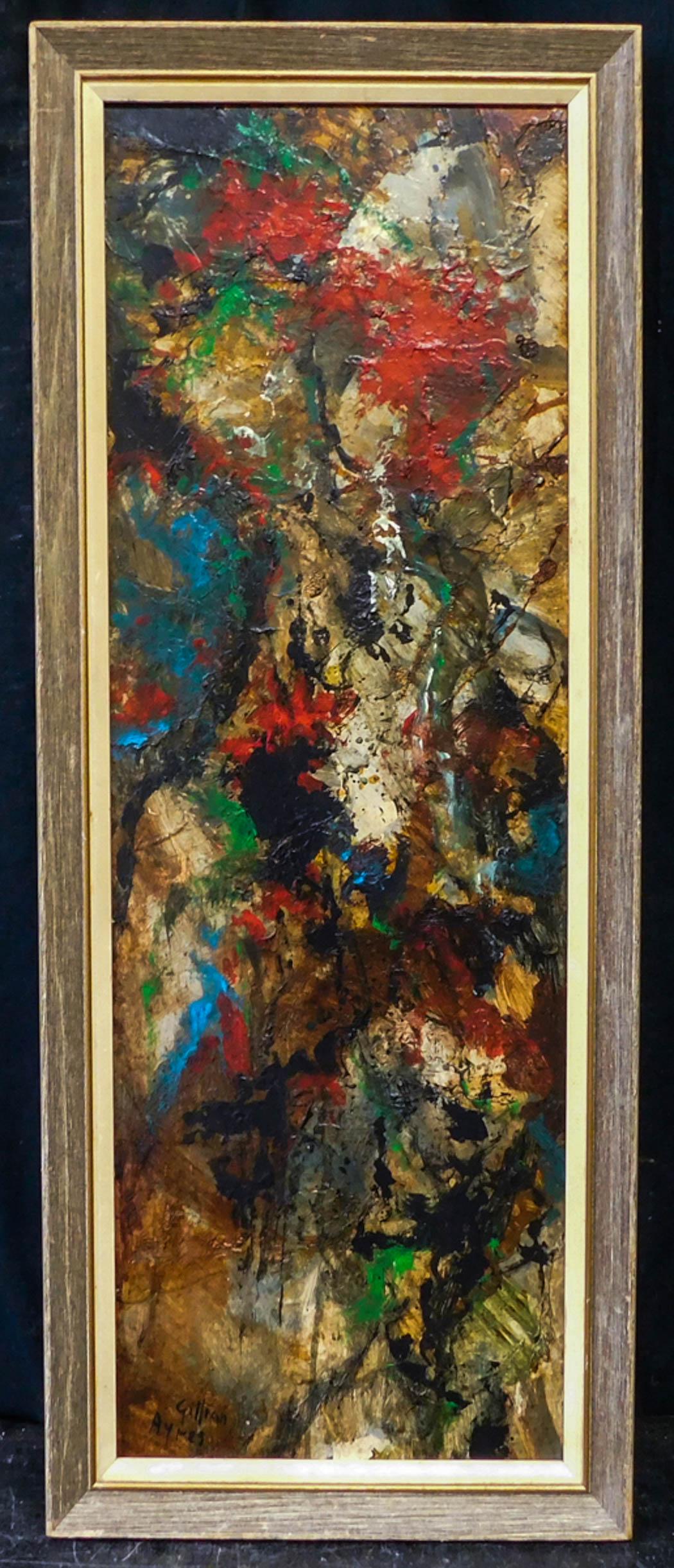 Gillian Ayres (England, United Kingdom 1930 - 2018): Gillian Ayres (England, United Kingdom 1930 - 2018) Signed Lower Left Oil on Board Painting Size: 9 3/4" x 28" Frame Size: 12" x 30 1/4" Dated 1950s CONDITION Good Condition Biography Gillian Ayres "G