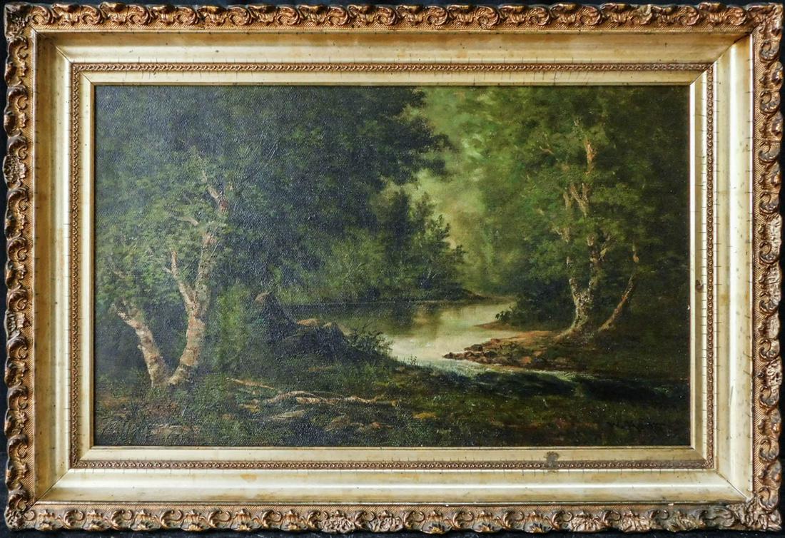 William Keith (California / Scotland 1838 - 1911) Oil: Item Overview William Keith (California / Scotland 1838 - 1911) Oil / Canvas Oil on canvas, signed lower right Painting size: 12 x 20 inches. Frame size: 17 x 25 inches. Provenance: Private Collection