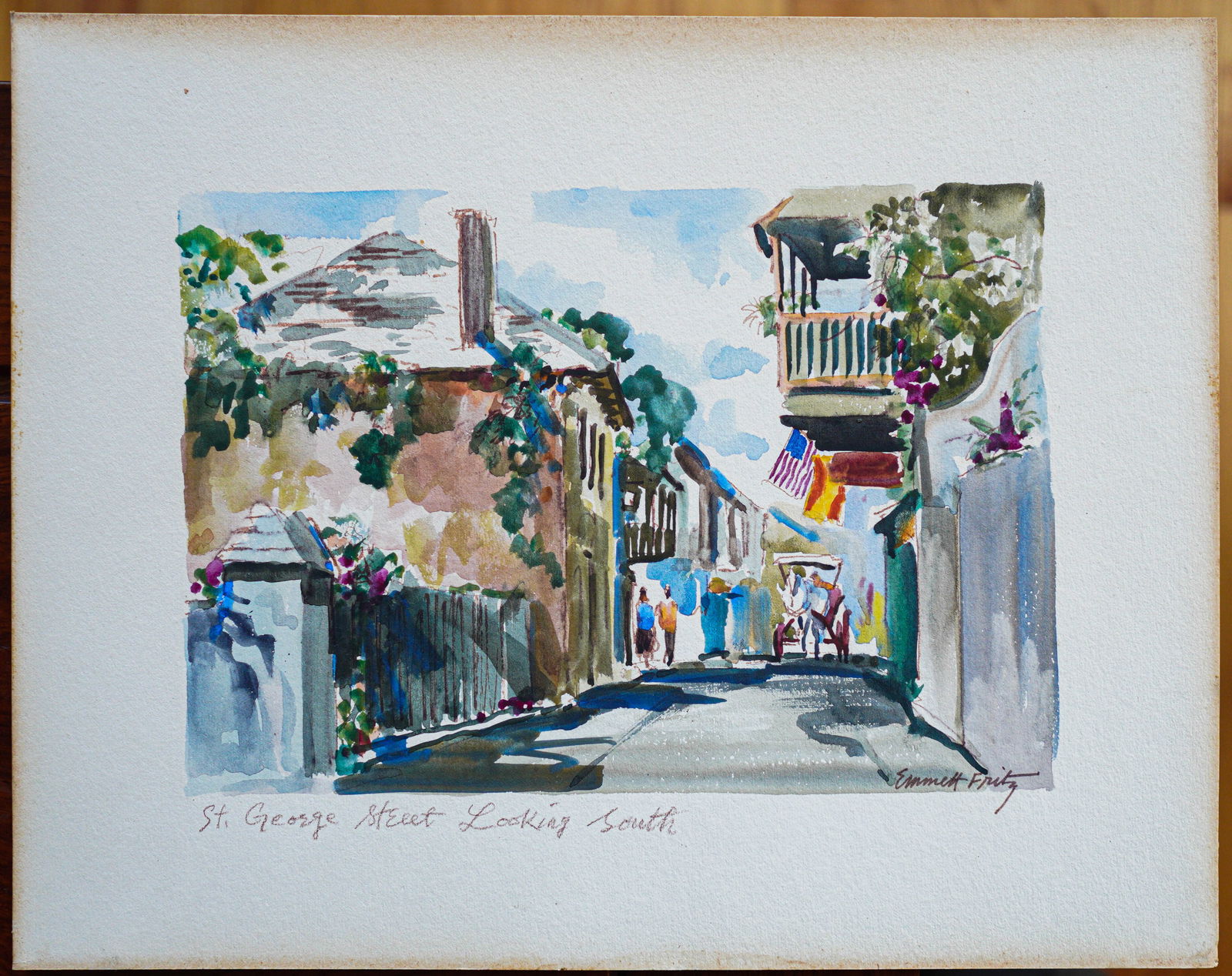 Emmett John Fritz (1917 - 1995) St. George Street in St. Augustine, Florida (1 of 11)