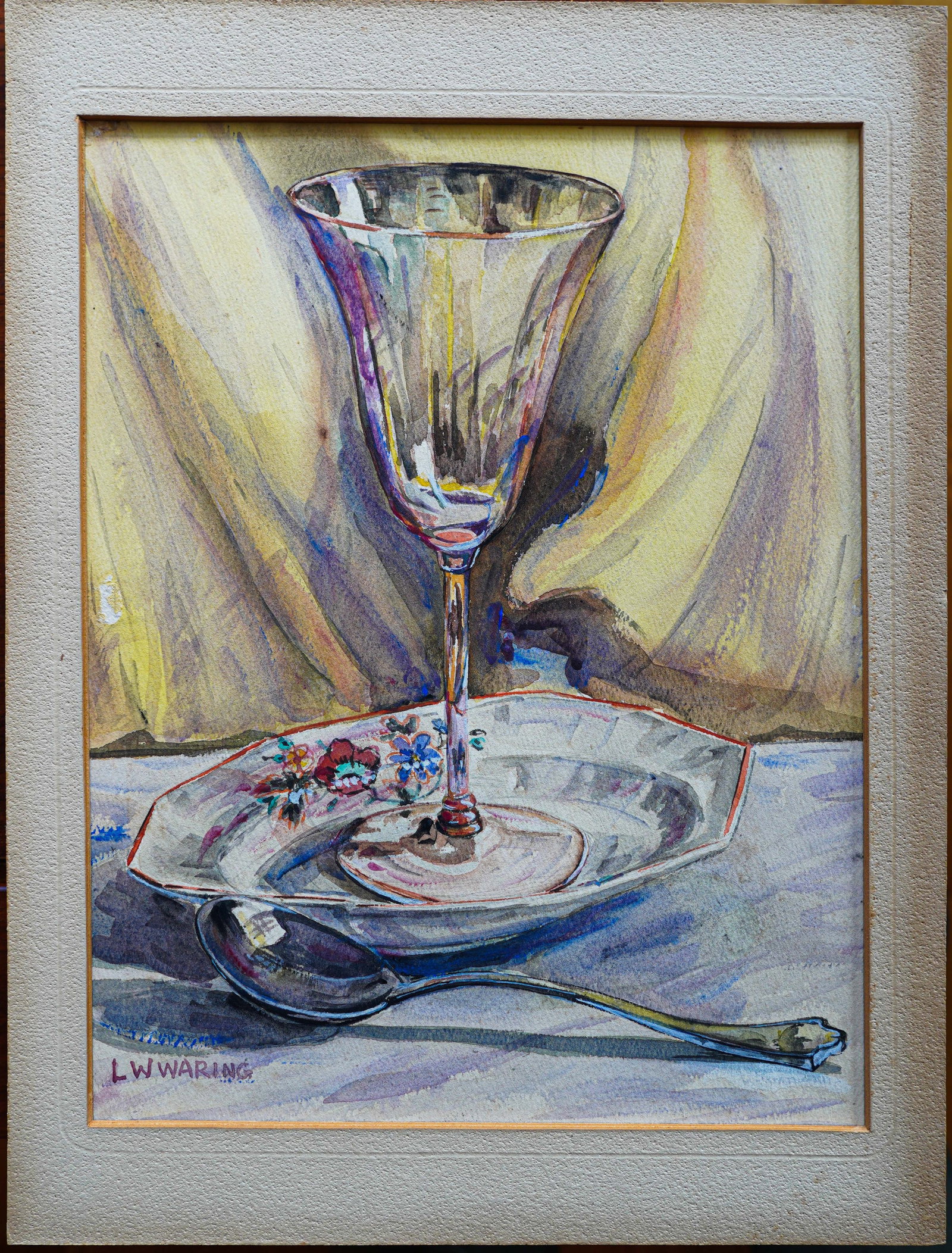 Laura Wheeler Waring (1887 - 1948) Watercolor Still Life: Laura Wheeler Waring (1887 - 1948) Watercolor Still Life Painting size: 14" x 10". Matt size: 16" x 12". Unframed. In-House shipping costs around $35 (Must choose "buyer-arranged shipping" option), wi