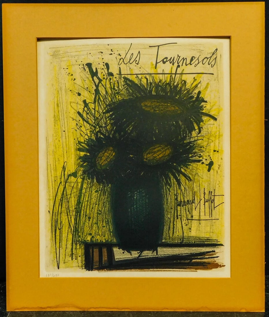Original Lithograph Bernard Buffet Hand Color Signed Numbered 131/230 Watermark (1 of 8)