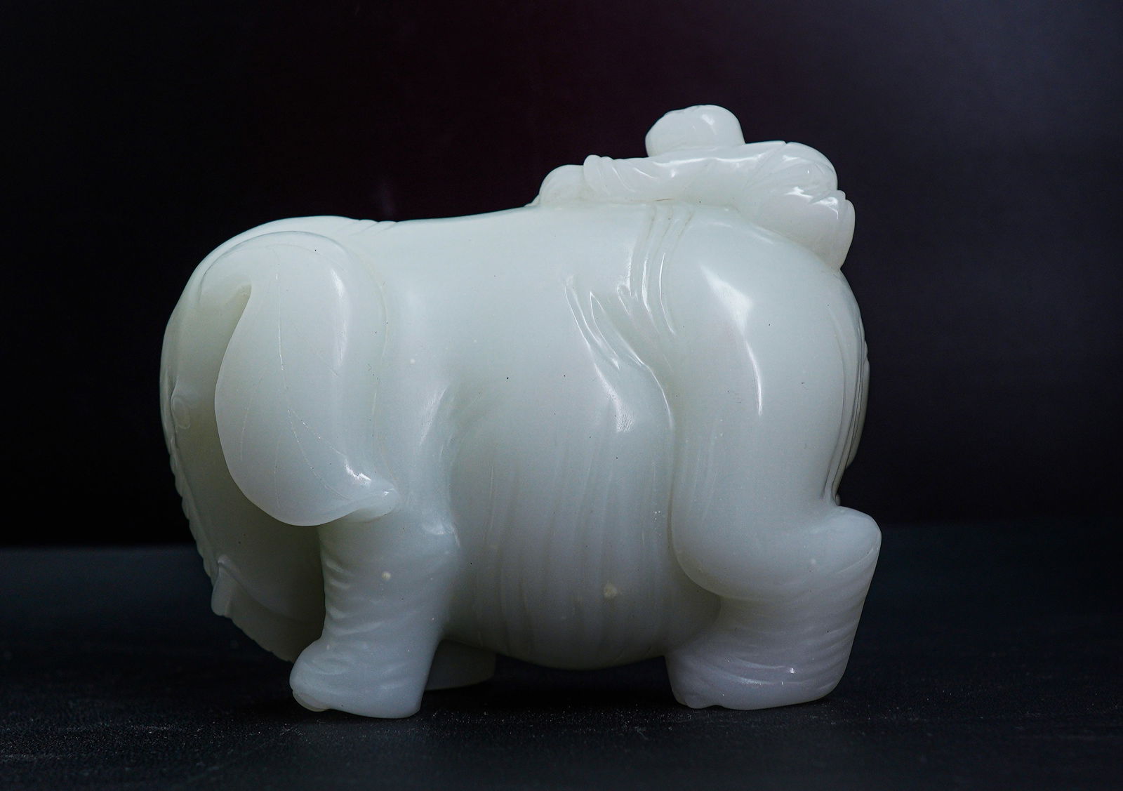 Chinese Carved White Jade Elephant (1 of 10)
