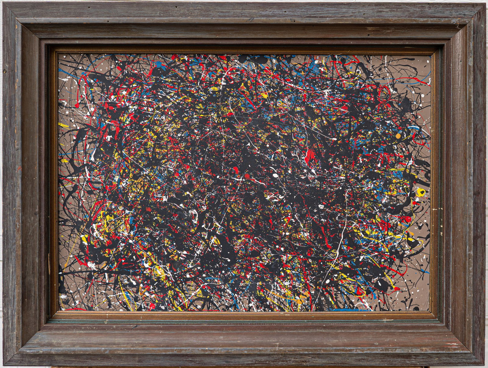 Attribute to Jackson Pollock Old Oil/Acrylic on Board Dated 47 (1 of 10)