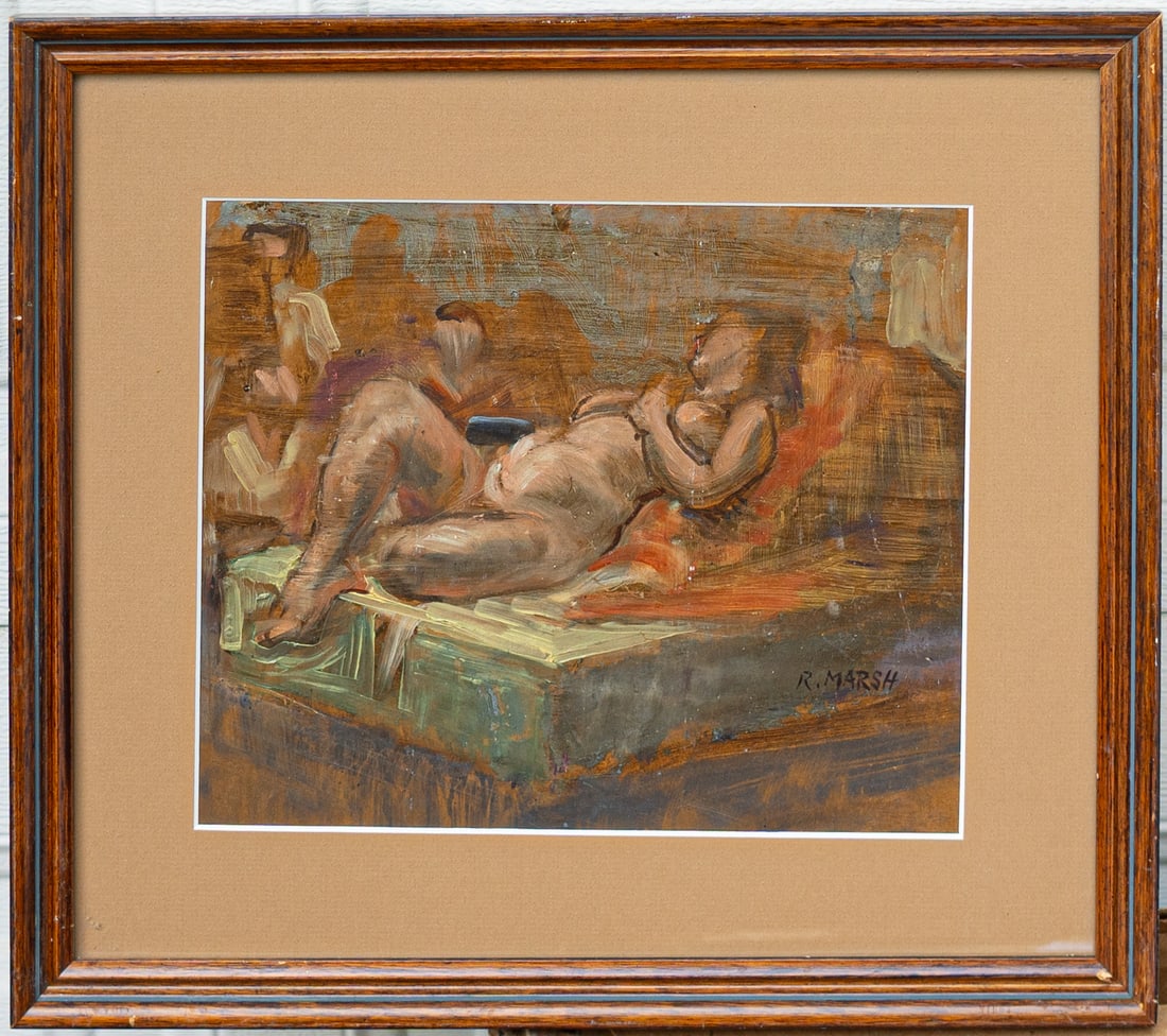 Reginald Marsh 1898 - 1954 Dorset, Vermont Oil / Paper. (1 of 7)