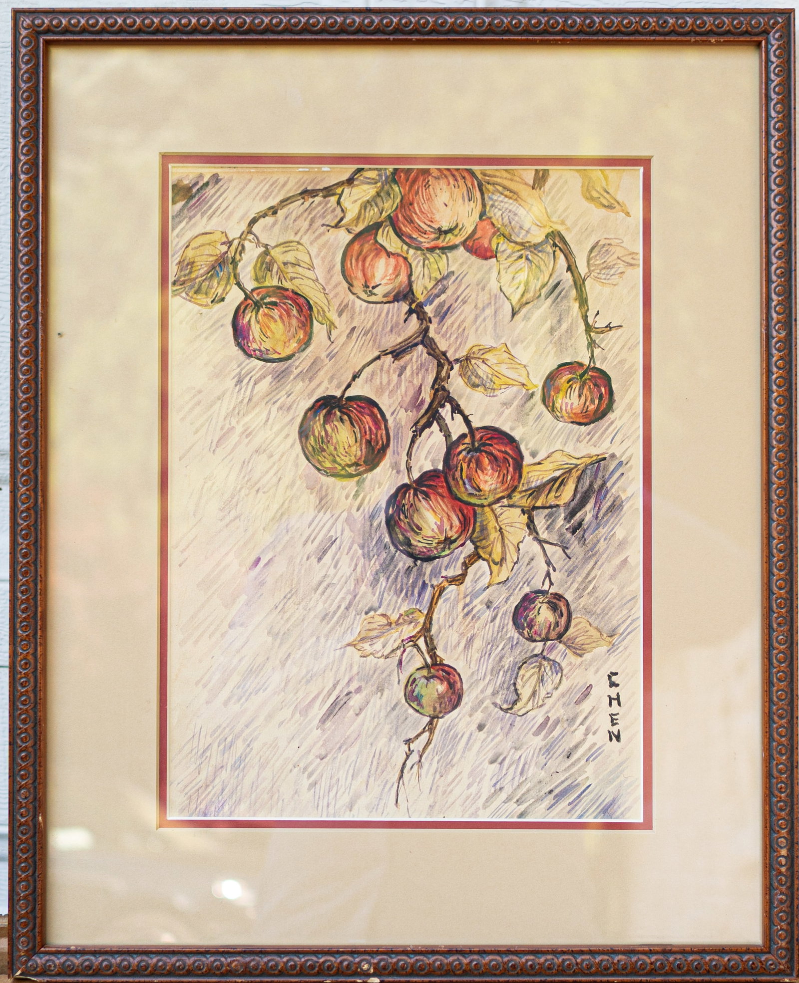 Georgette Chen 1907 Paris, France - 1992 Watercolor / Paper: Sight: 13 x 10 in. Overall with frame: 18 x 15 in. Signed lower right. Tri-State area in house truck delivery available. In house shipping with UPS will cost around $50-$80. Georgette Chen is consider
