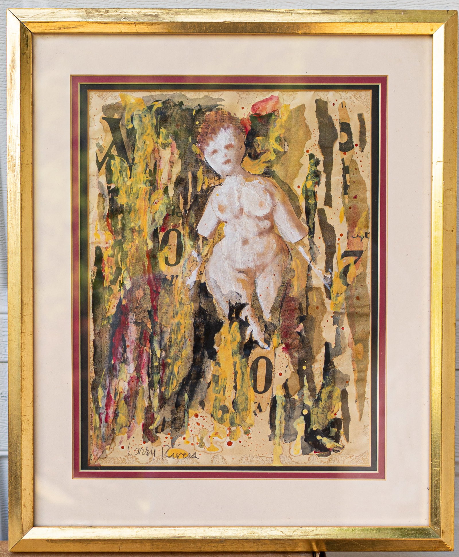 Larry Rivers 1923 New York City - 2002 Southampton Mixed Media / Paper: Sight: 13 x 10 in. Overall with frame: 17 1/2 x 14 1/2 in. Signed lower left. Tri-State area in house truck delivery available. In house shipping with UPS will cost around $40-$60. Larry Rivers was bo