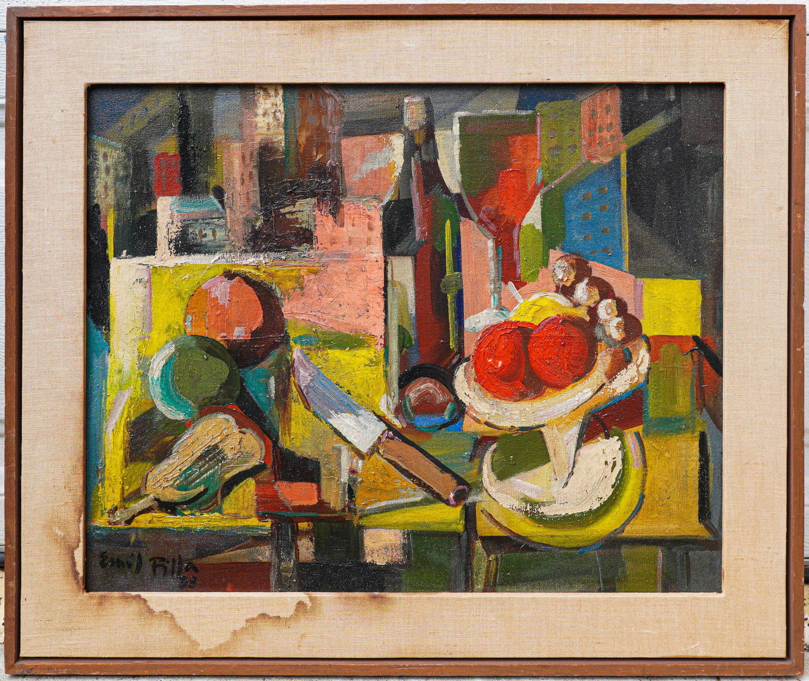 Emil Filla 1882 Chropyne, Moravia - 1953 Prague Oil / Canvas: Sight: 16 x 20 in. Overall with frame: 20 1/2 x 24 1/2 in. Signed lower left. Tri-State area in house truck delivery available. In house shipping with UPS will cost around $60-$80. Emil Filla (1882-19