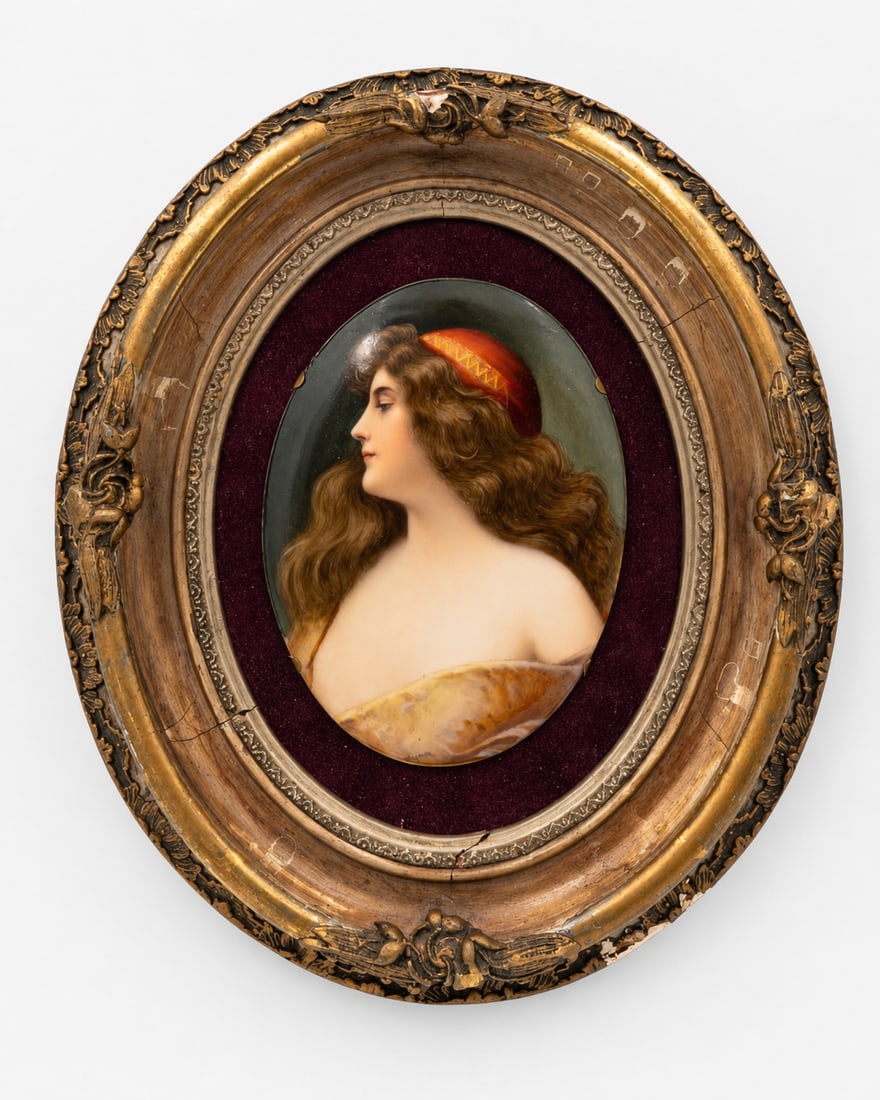 Profile of Nude Girl, KPM Porcelain plaque