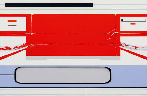 Ronald de Bloeme (Leeuwarden 1971): Ronald de Bloeme (Leeuwarden 1971) "Property" Signed, titled and dated 2008 on the reverse Lacquer on cotton, 79.9 x 120.1 cm Exhibition: The Pharos Centre for Contemporary Art, Cyprus, Best Discount,