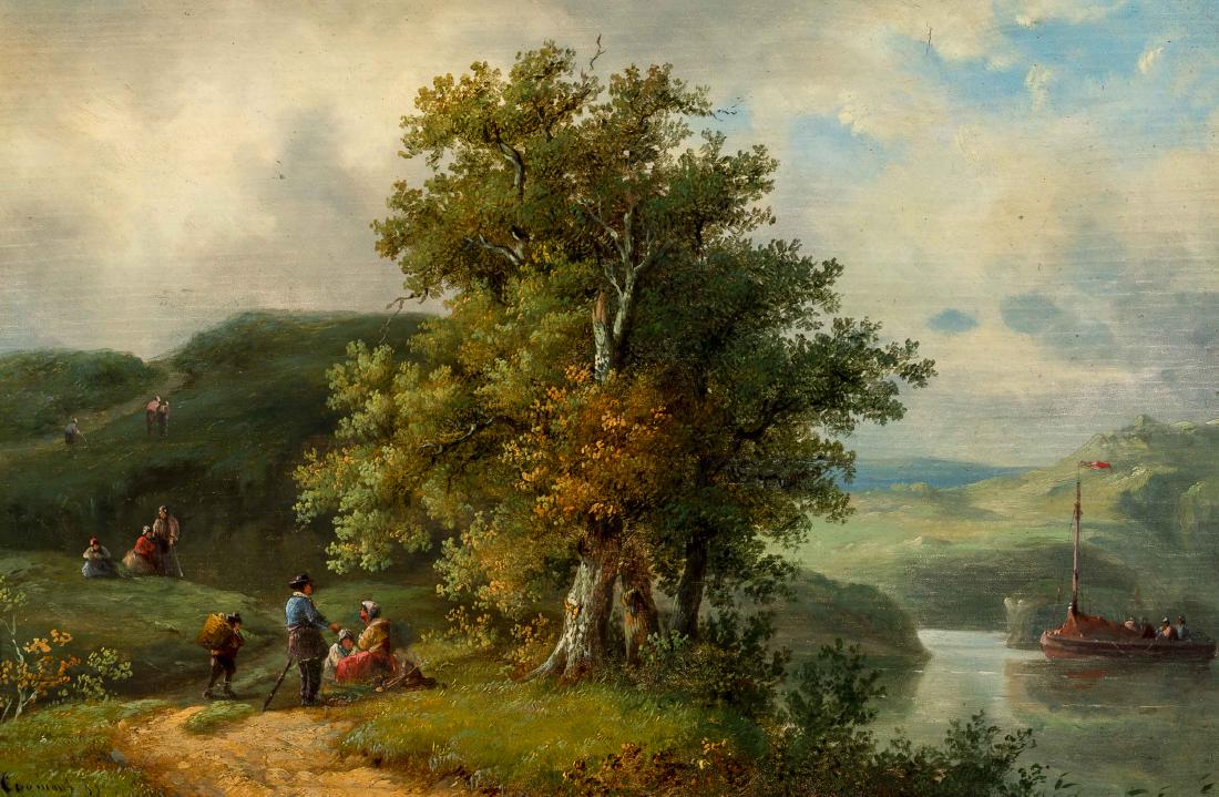 Auguste Coomans (1855 - after circa 1896): a) Summer landscape Signed and dated 69 l.l. Oil on panel, 24 x 36 cm b) Winter landscape Signed and dated 69 l.l. Oil on panel, 23.9 x 36.1 cm Provenance: - Auction Sotheby's, Amsterdam, 21 December