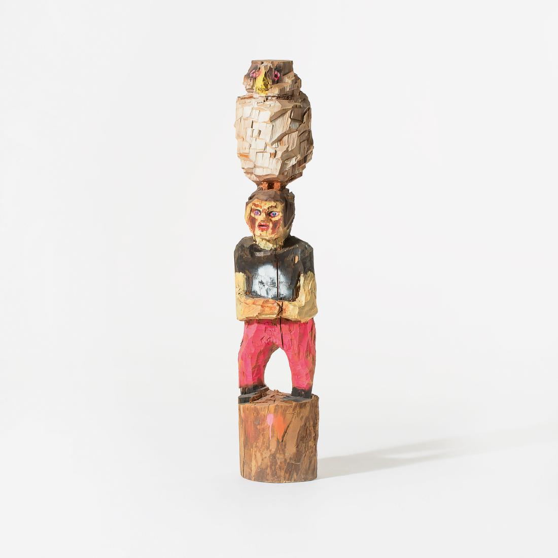 Charlie Roberts (Hutchinson 1983): Charlie Roberts (Hutchinson 1983) Owl Hat (2008) Acrylics on wood, H. 145.2 cm Provenance: - Galerie Vous Etes Ici, Amsterdam (2010) - Private collection, the Netherlands