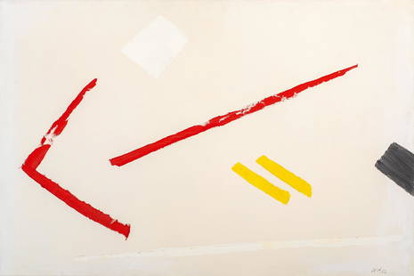 Willem Hussem (Rotterdam 1900 - The Hague 1974): Untitled Signed with initials and dated 62 lower right Signed, dated 1962, numbered Nº 70 and with artist's stamp on the stretcher Oil on canvas, 100.8 x 151 cm Provenance: Private collection, the Ne