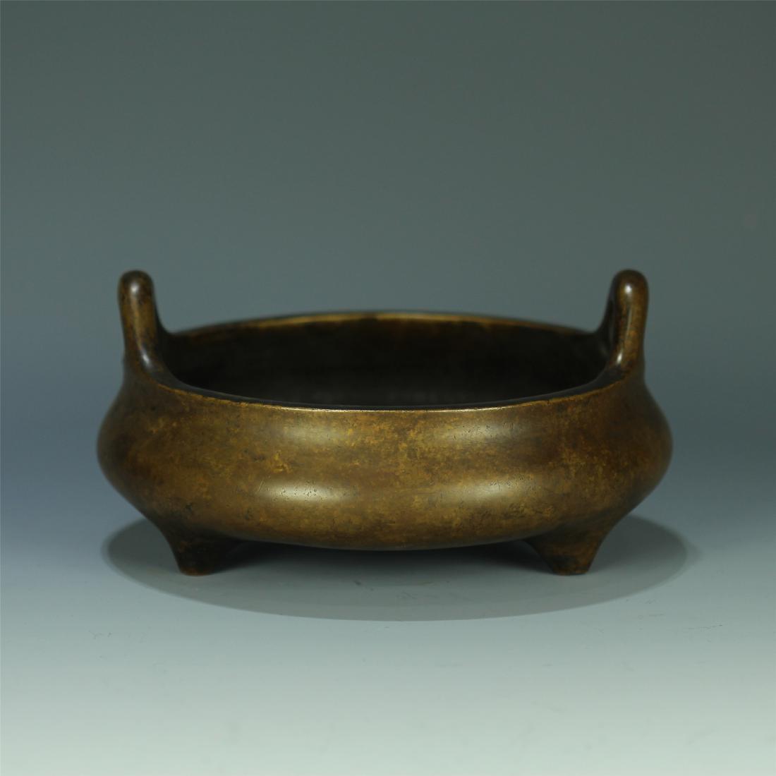 CHINESE BRONZE ROUND CENSER (1 of 10)