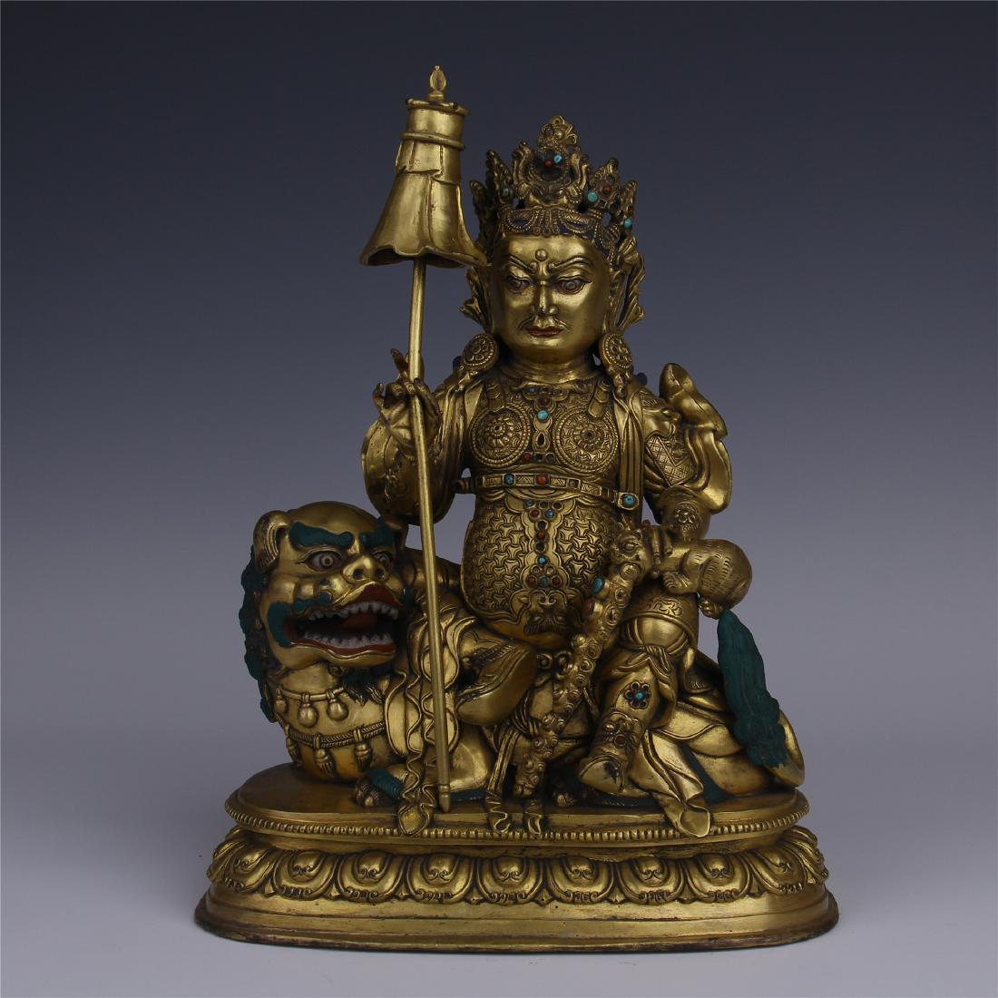 CHINESE GILT BRONZE SEATED GOD OF WEALTH (1 of 9)