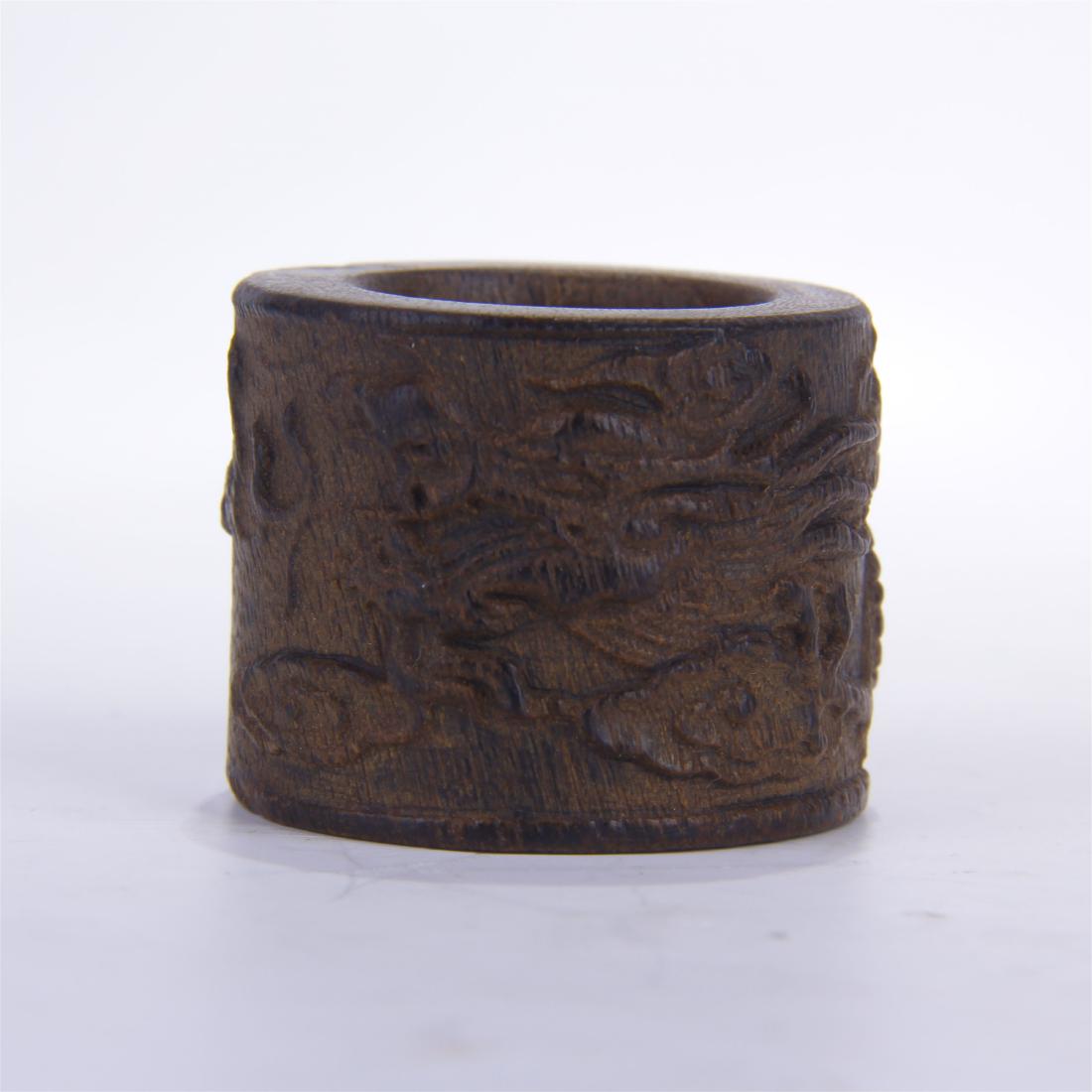 CHINESE AGALWOOD DRAGON ARCHER'S RING (1 of 6)