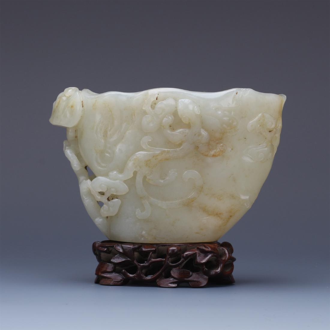 CHINESE JADE CRAVED DRAGON JUE CUP (1 of 11)