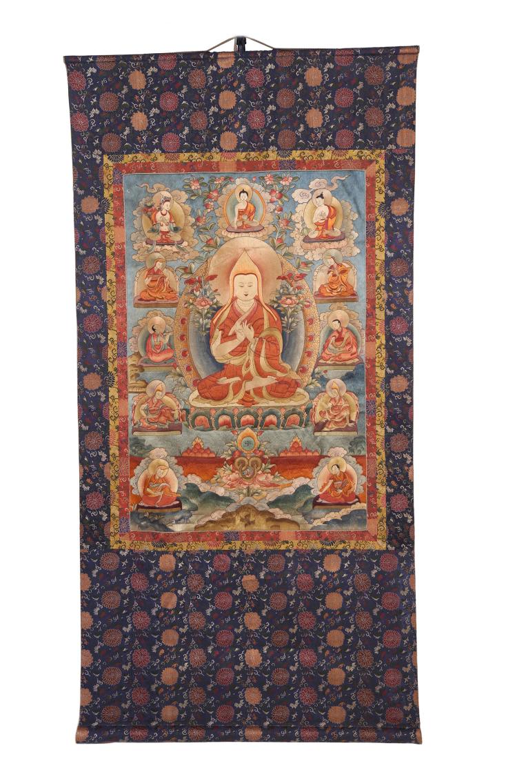 TIBETAN EMBROIDERY THANGKA OF TSONGKHAPA (1 of 19)
