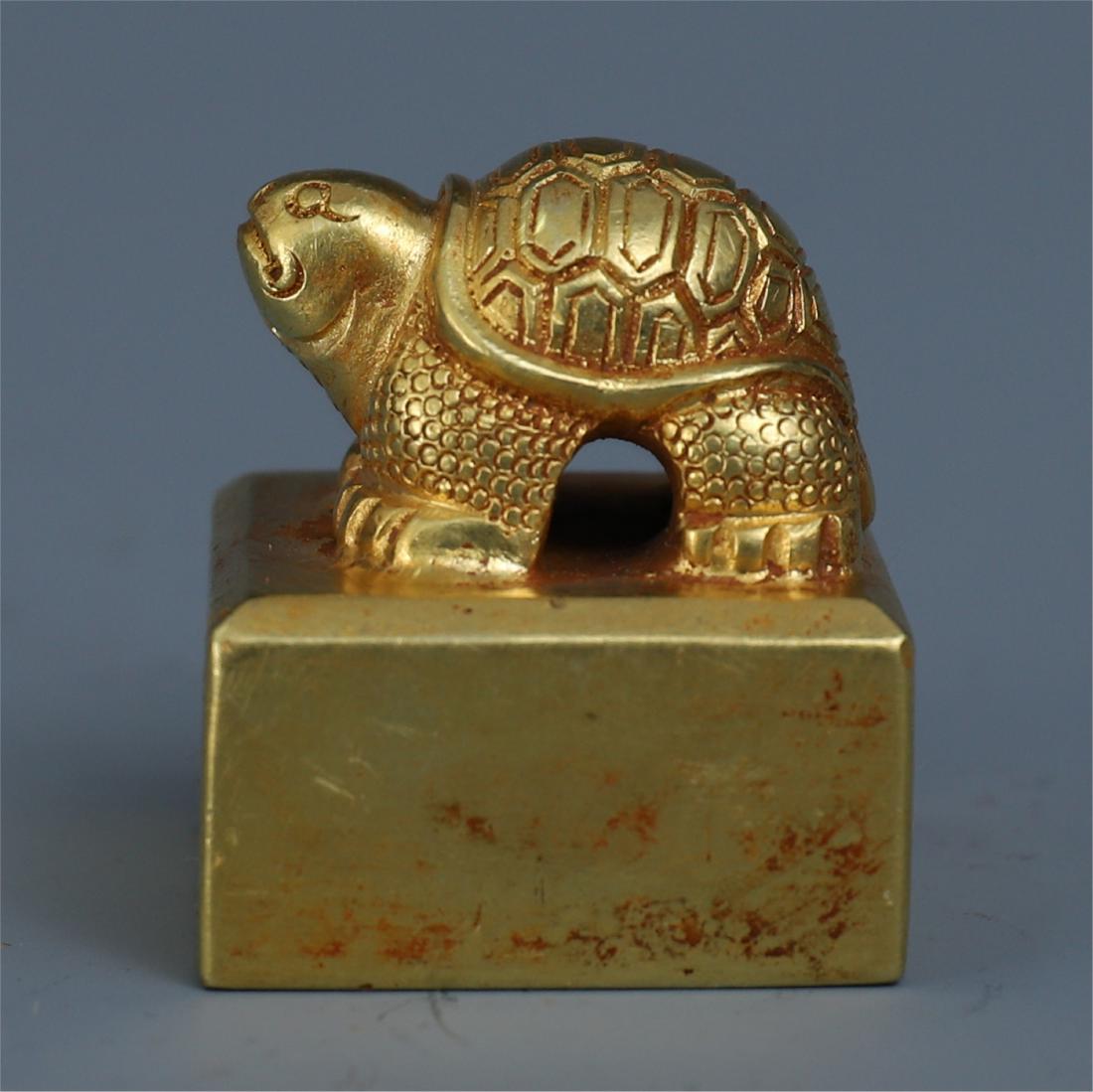 CHINESE PURE GOLD TURTLE OFFICIAL SEAL (1 of 6)