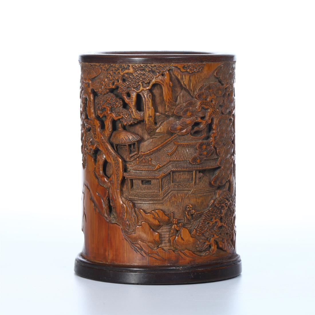 CHINESE BAMBOO MEN IN MOUNTAIN BRUSH POT (1 of 10)
