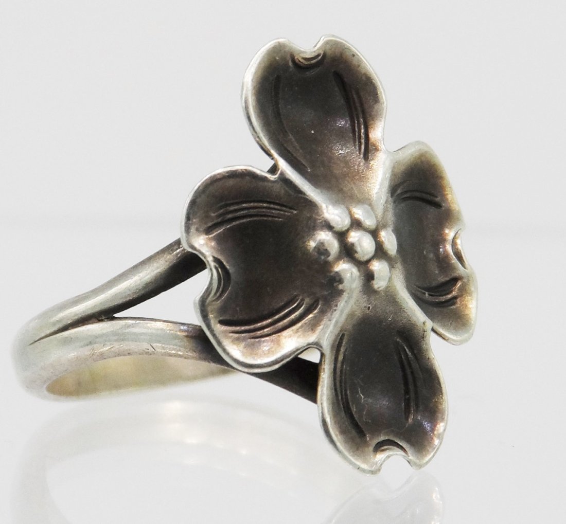 Art Deco Sterling Silver Flower Ring (1 of 2)