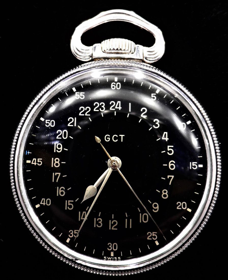 Longines Sterling Silver Pocket Watch Military Rare