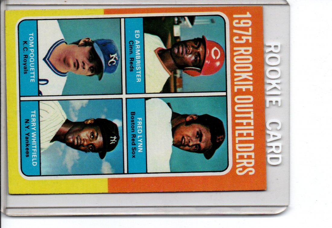 1975 Topps Baseball Card Rookie Outfielders Sharp Card (1 of 2)