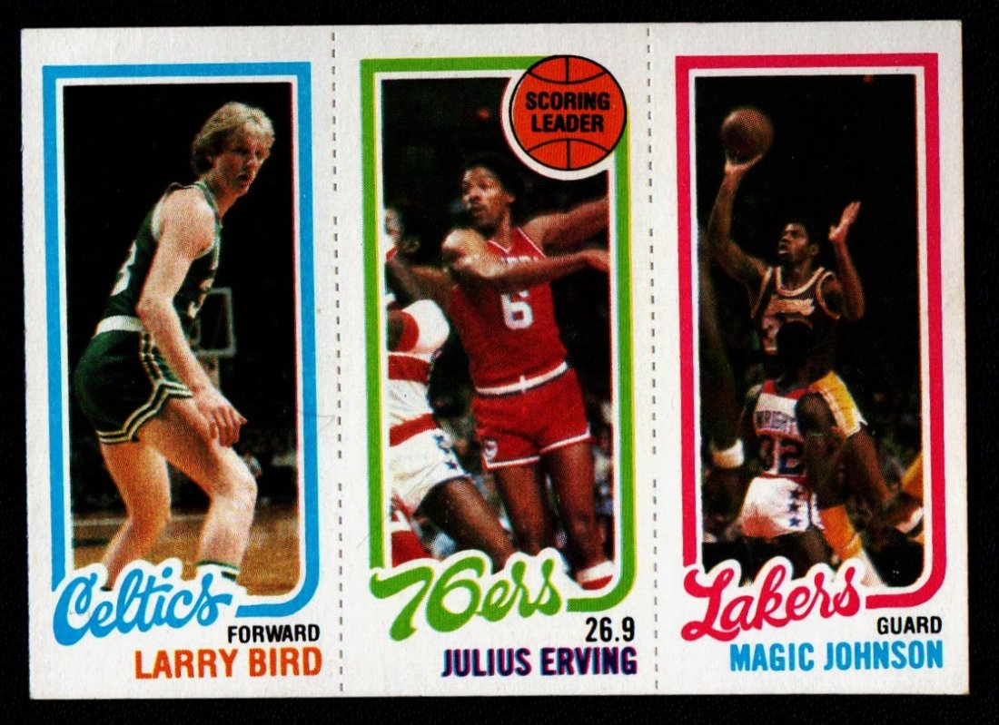 BASKETBALL LEADER BIRD,ERVING,JOHNSON 1980 TOPPS (1 of 2)