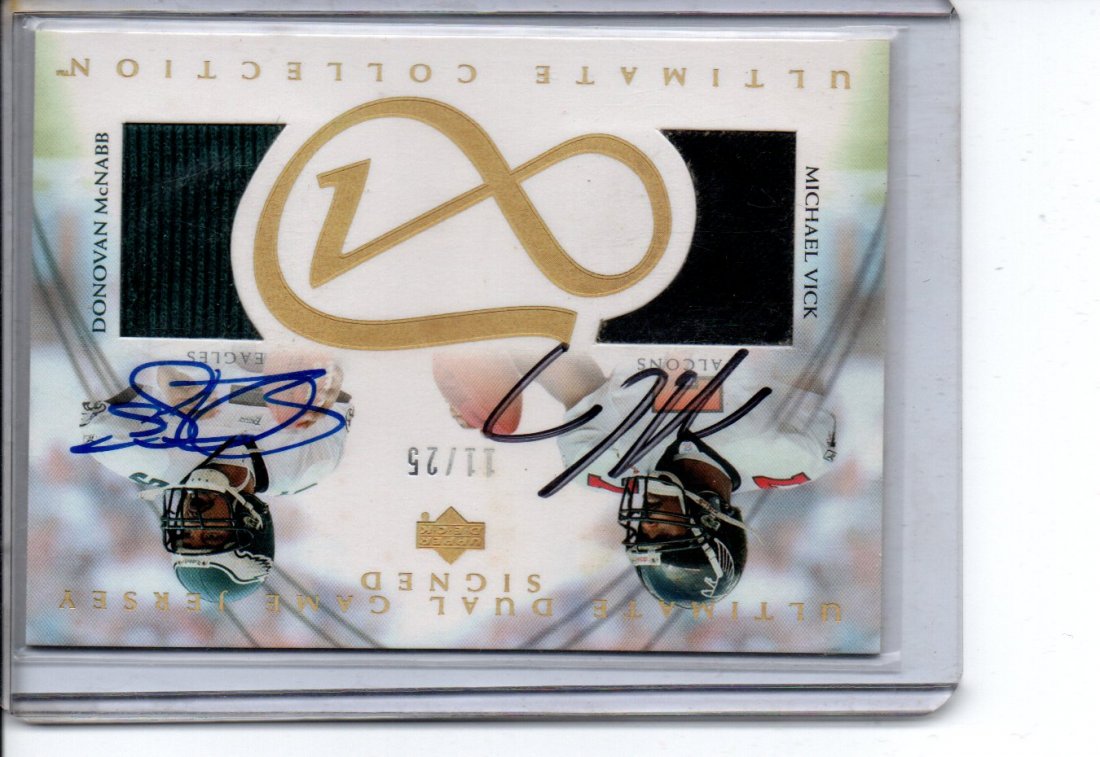 DONOVAN McNABB / VICK AUTOGRAPH NFL FOOTBALL CARD (1 of 2)
