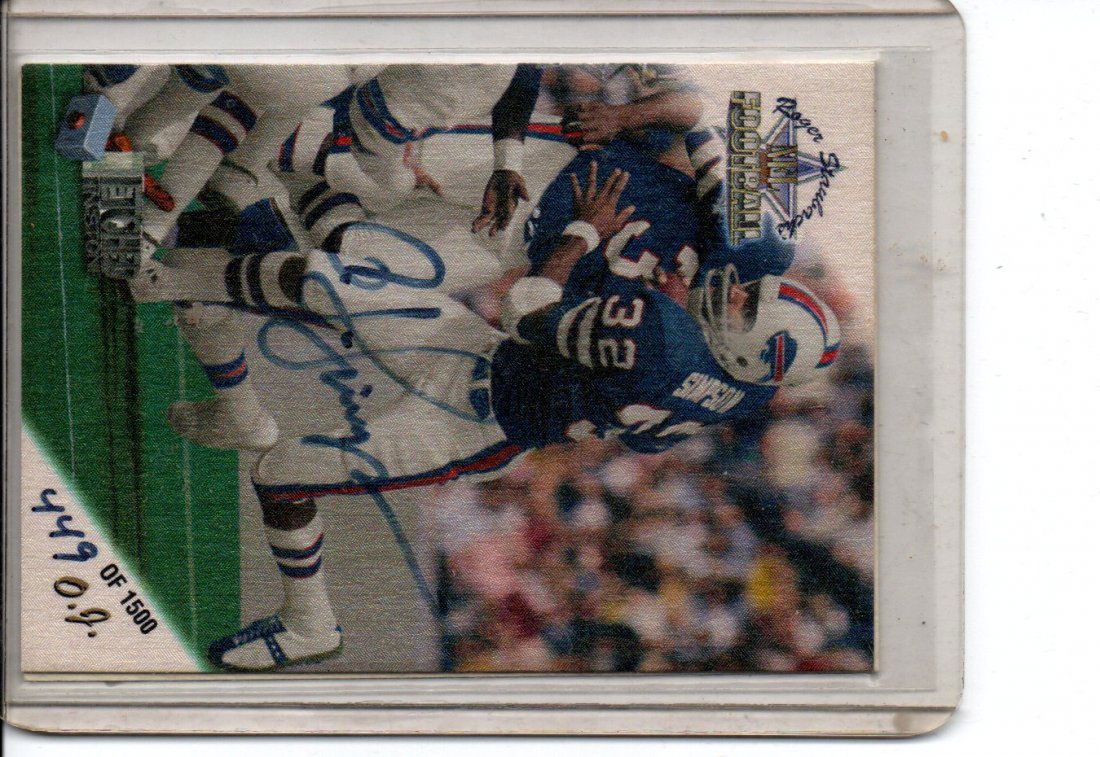 O.J. SIMPSON AUTOGRAPH NFL FOOTBALL CARD: Part of an Estate Lot, You are Bidding on the Card Pictured! All Cards have been scanned and most are in Very Good-Pristine Mint Condition! A LOT of very great finds, Some cards scanned in darker assu