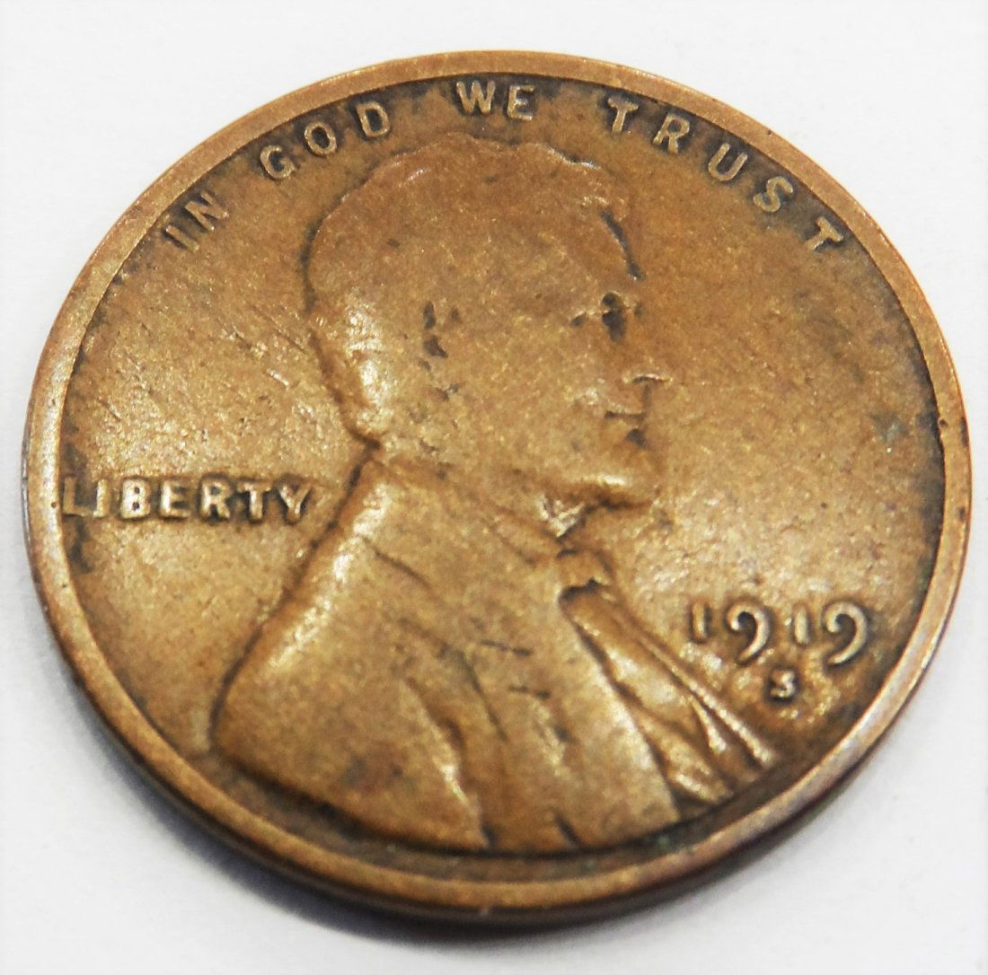 1919 S Wheat Cent Lincoln Head Penny One Cent (1 of 2)