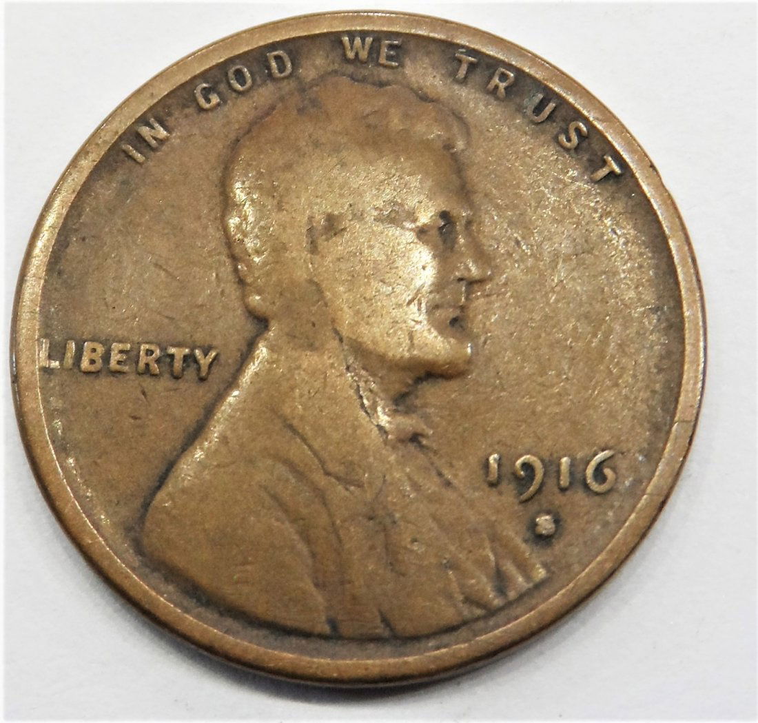 1916 S Wheat Cent Lincoln Head Penny One Cent (1 of 2)