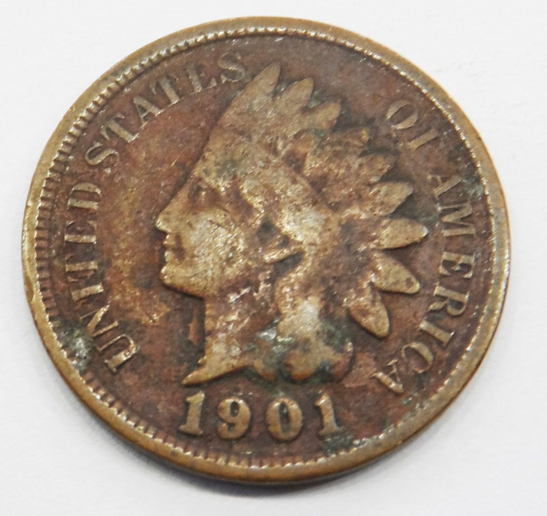 1901 Indian Head Cent One Cent Coin (1 of 2)