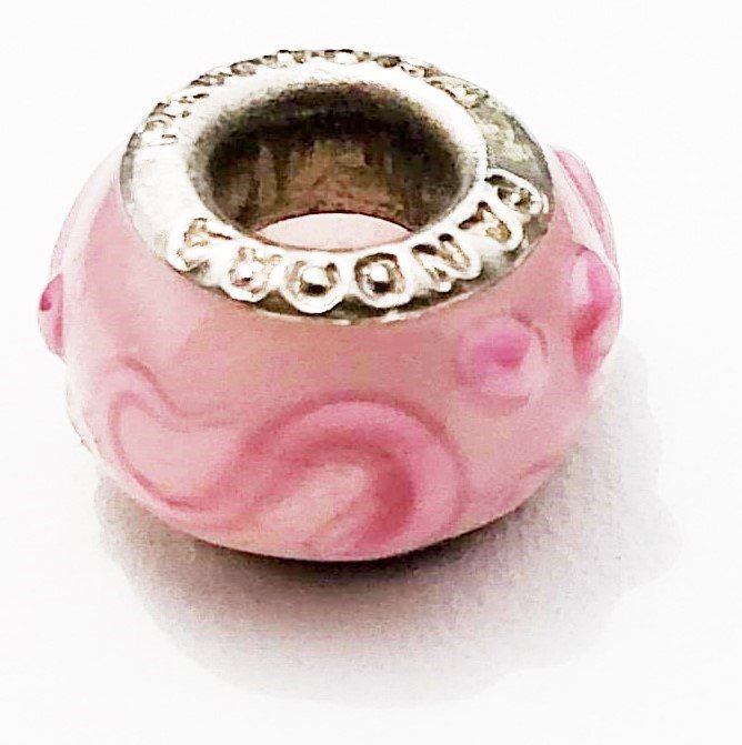 Pink Pandora Glass Charm for Bracelet 925 Silver (1 of 2)